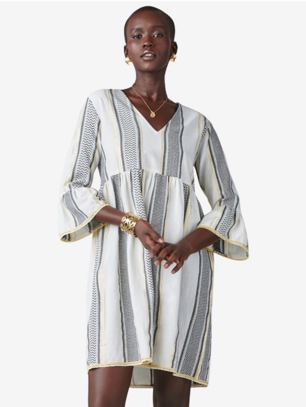 Charlie Paige NWT Imani Lurex Shirt Dress